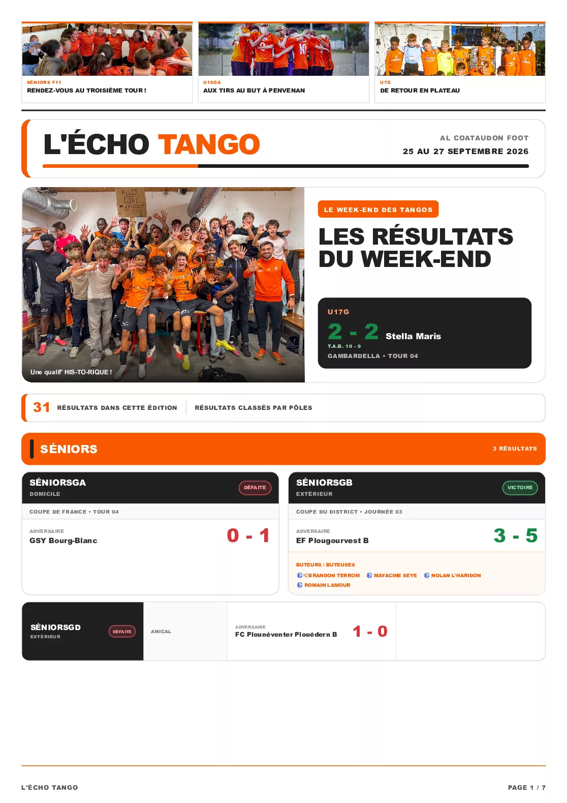 L'Écho Tango - 25 au 27 septembre 2026 - page 1