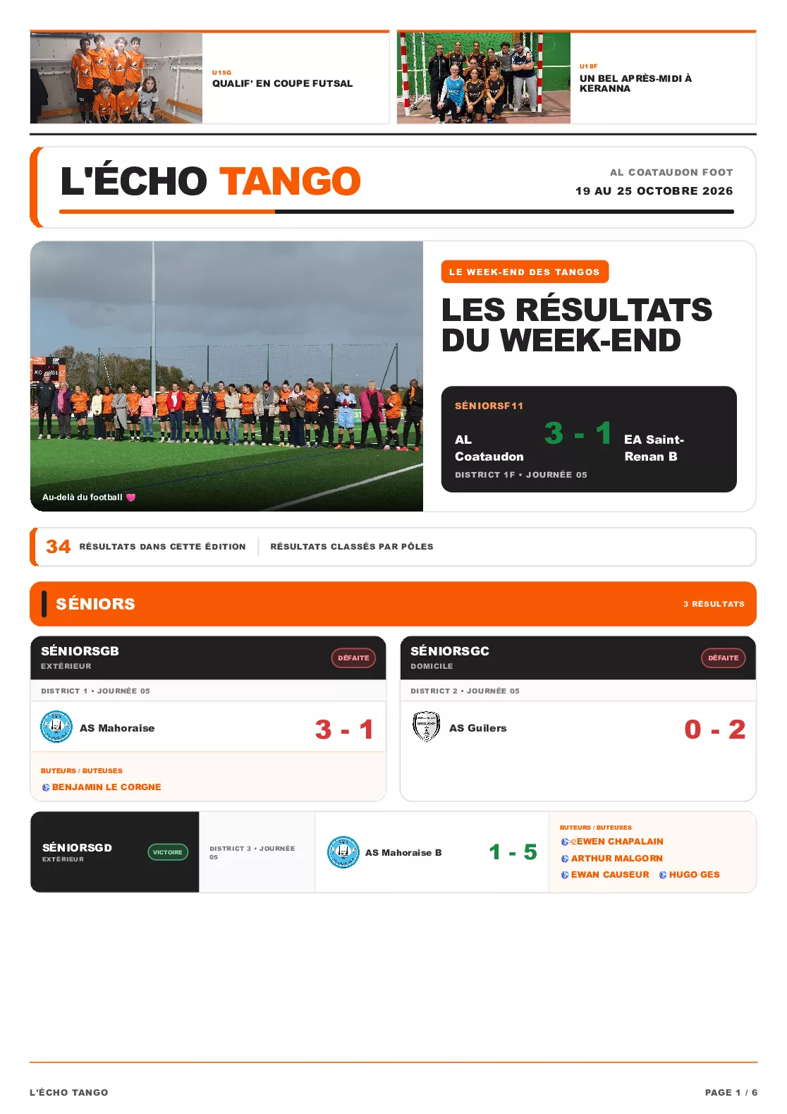 Écho Tango · 19 au 25 octobre 2026 - page 1
